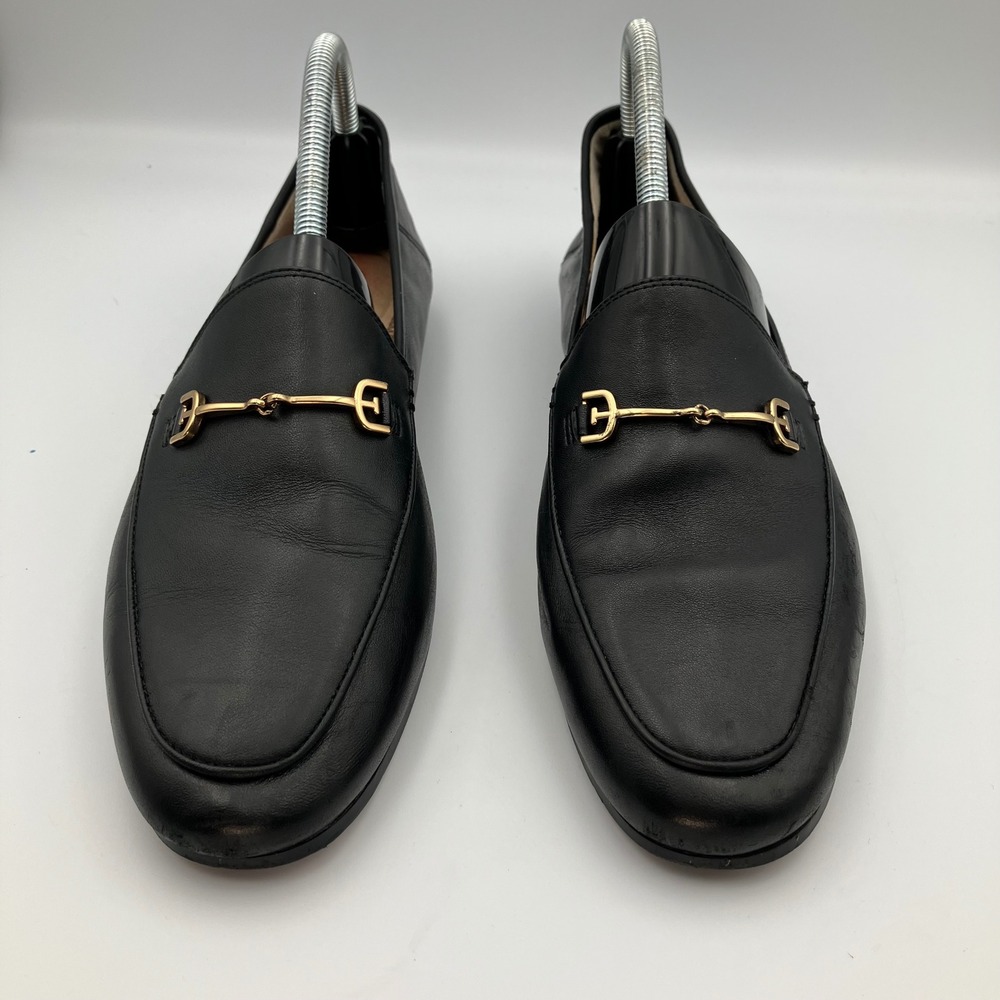 Sam Edelman Loraine Bit Loafer Black Leather Gold Hardware Women Size 10 - Picture 3 of 12